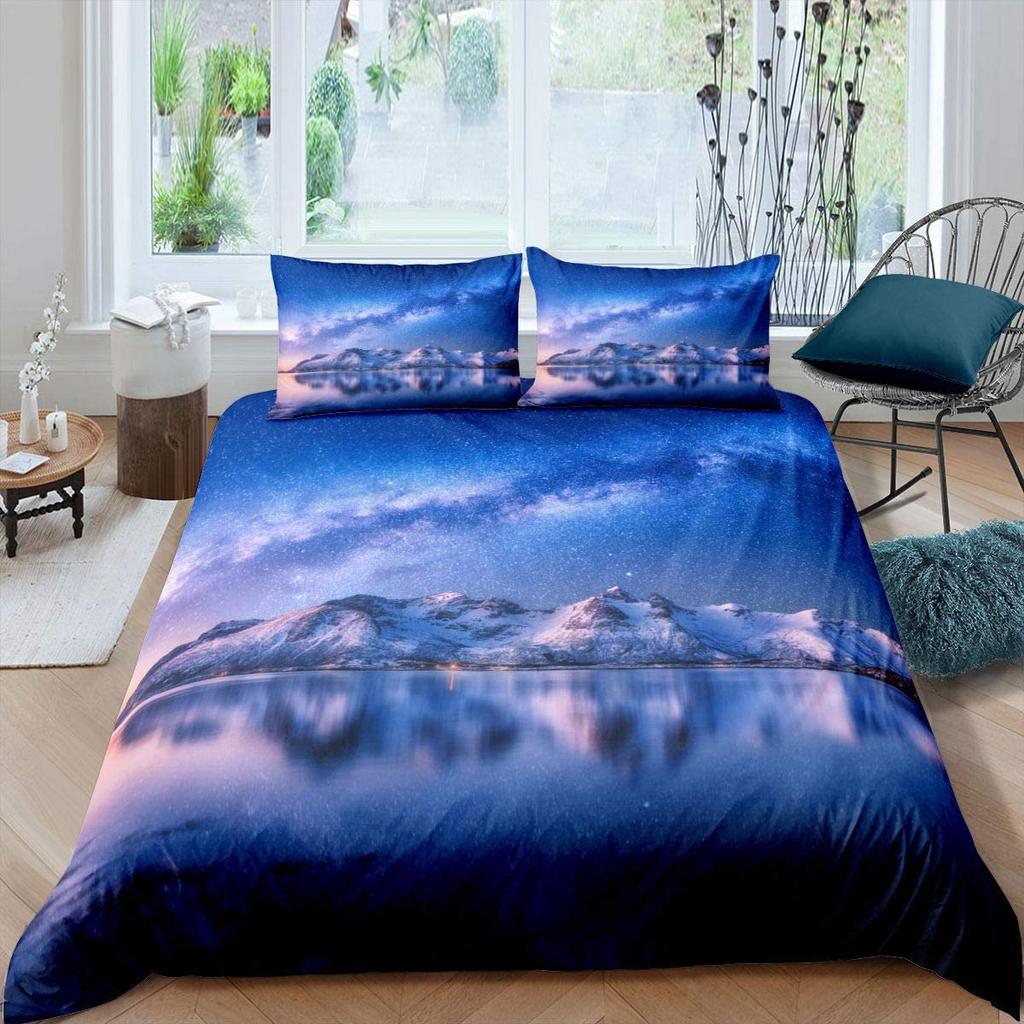 Comforter Starry Sky Love Heart Shape Pattern Polyester King Queen Full Size For Kids Boys Girls Bedding Set