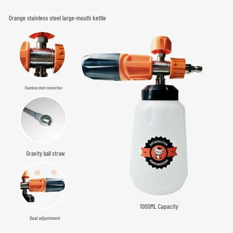High-Pressure Car Wash Foam Sprayer with Stainless Steel Nozzle and Aluminum Core