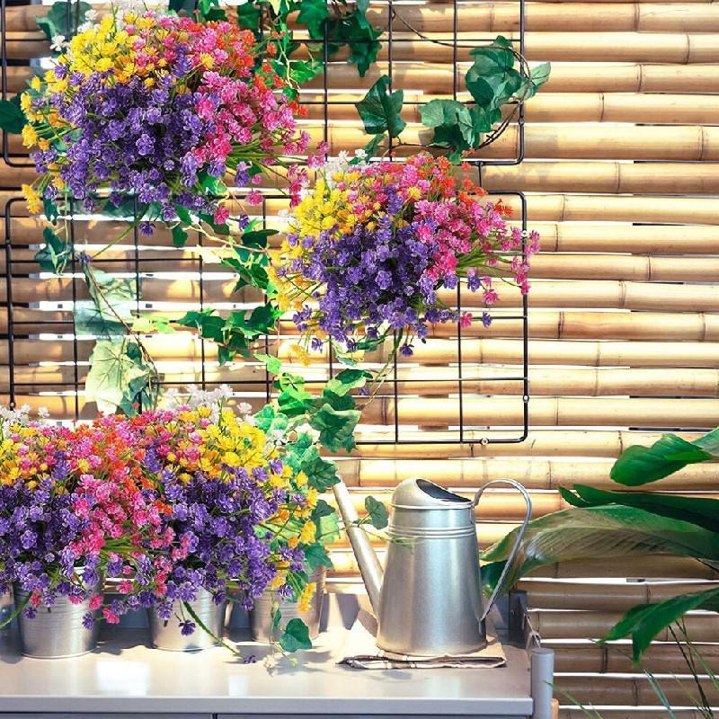 Vibrant Plastic Faux Flowers For Garden And Home Decoration In Various Shades