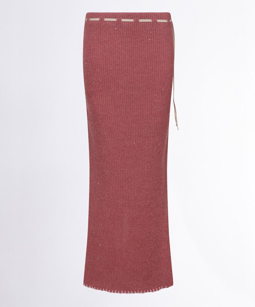 Sculpter Sequin Maxi Wool Skirt Fuchsia