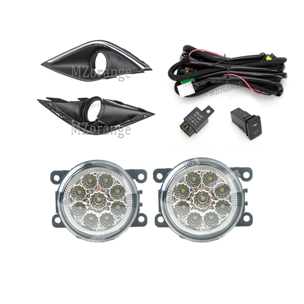 Fog Light LED for Mitsubishi Outlander 2016- Fog Light Headlight Halogen Fog Lamp Cover Grille Bezel Harness Switch Kit