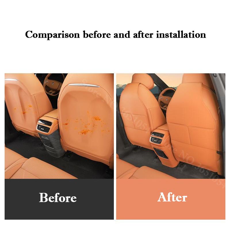 For Changan Deepal S05 2025-2026 Car Leather Seat Kick Mats Pad Rear Row Seat Protection Scratch Dirt Resistant Anti Kick Pad
