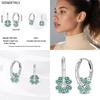 New Original S925 Silver Lucky Four-Leaf Clover French Women's Earrings Fashion Party Anniversary Jewelry Gift