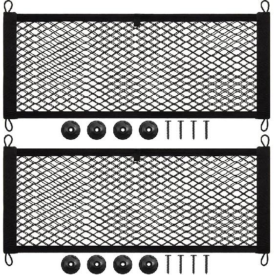 Frienda 2 Pieces Stretchable Small Cargo Net Pocket Storage Mesh Net Elastic Automotive Storage Pouch With 8 Pieces Mounting Screws And Hooks For