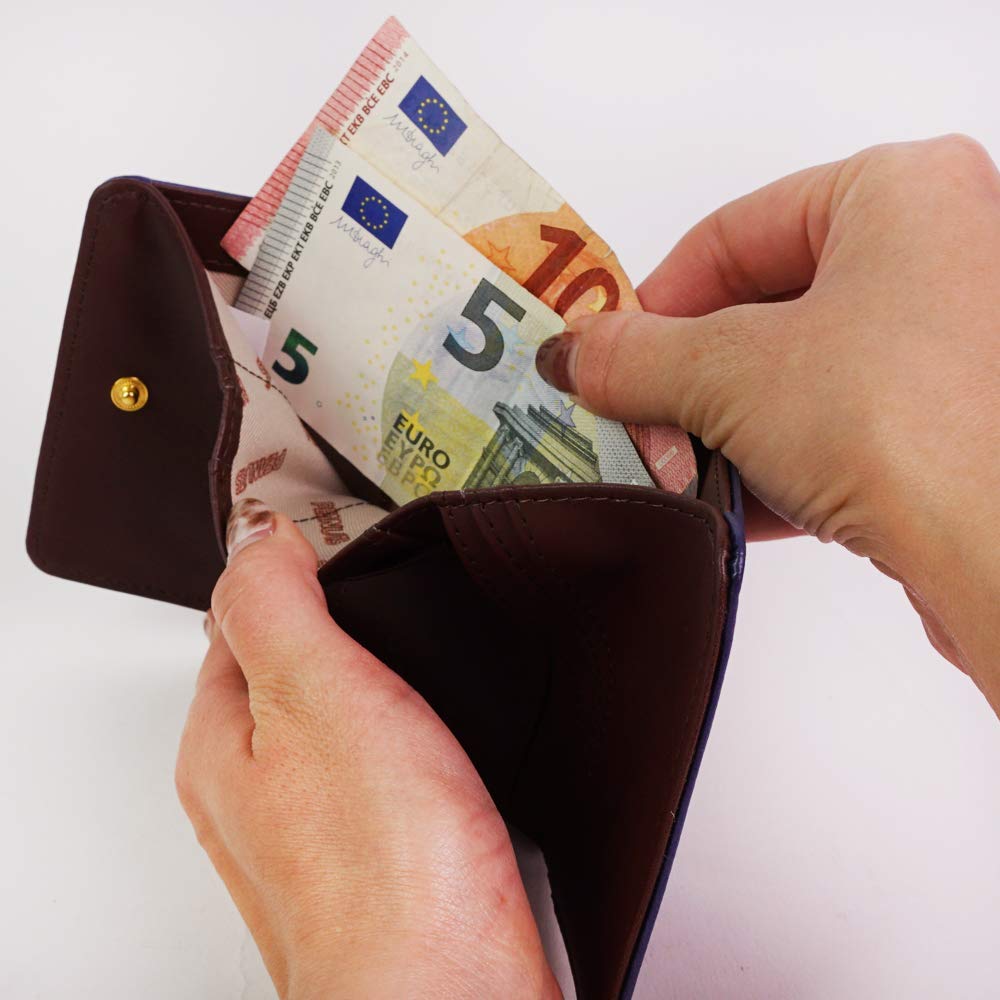 Portofel cu două pliuri și închidere, bleumarin [Snoopy] pentru femei