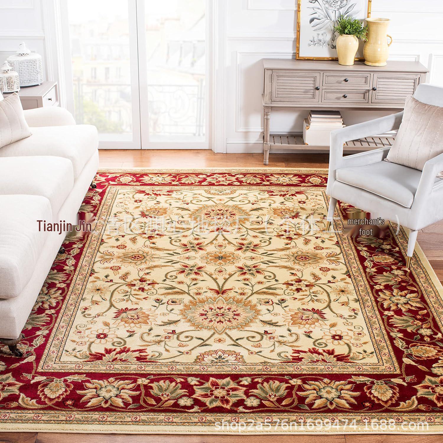 New Oriental Stain-Resistant Living Room Rug: Easy-Clean, Luxurious Coffee Table & Bedside Mat 40x60cm, Crystal Velvet