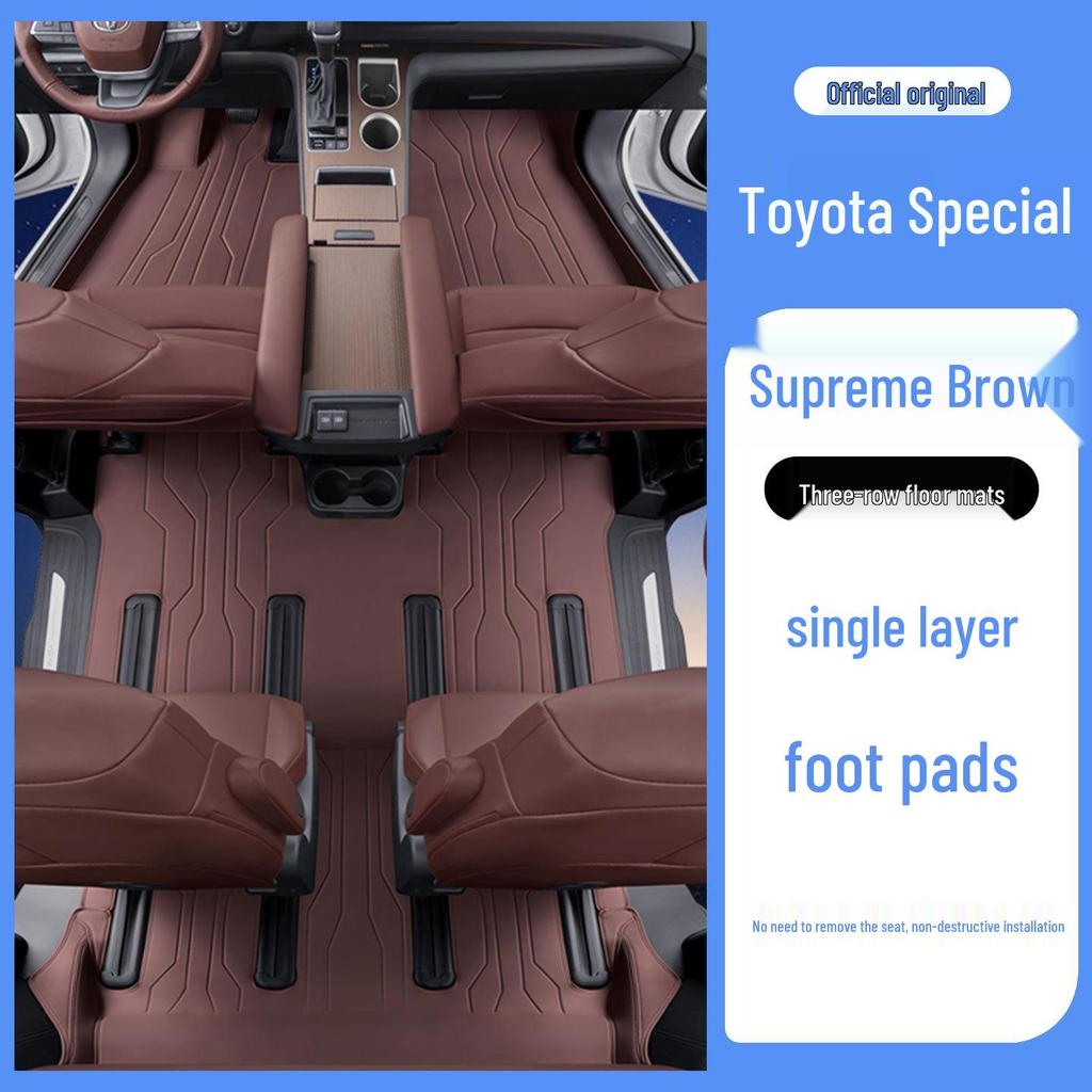 Eco-Friendly Odorless Full-Coverage Leather Floor Mats for Toyota Sienna & Grand Highlander