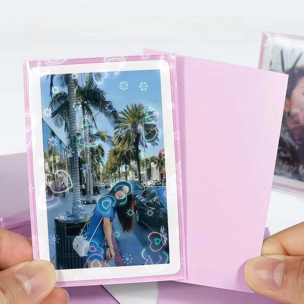 50PCS 61x91mm Laser Heart Card Sleeves Display Card Card Film Sports Cards Protector For Idol Photo