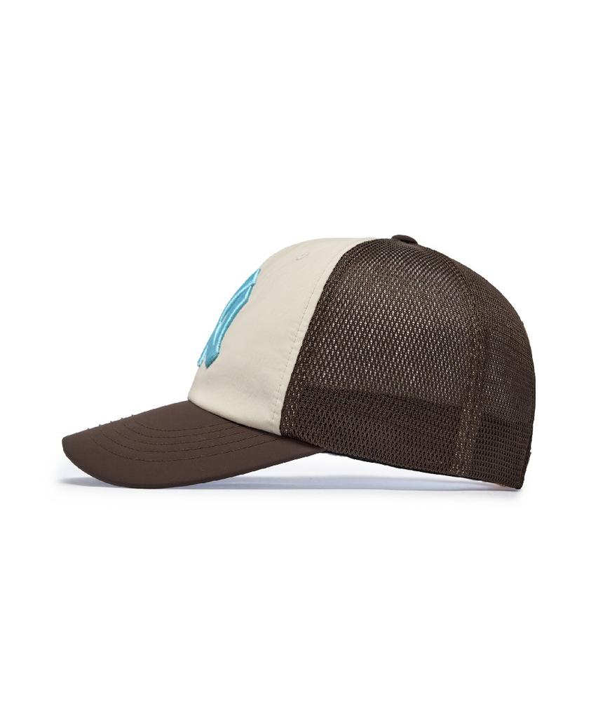 Emelbi Sportive Color Block Mesh Cap Ny (Brown)