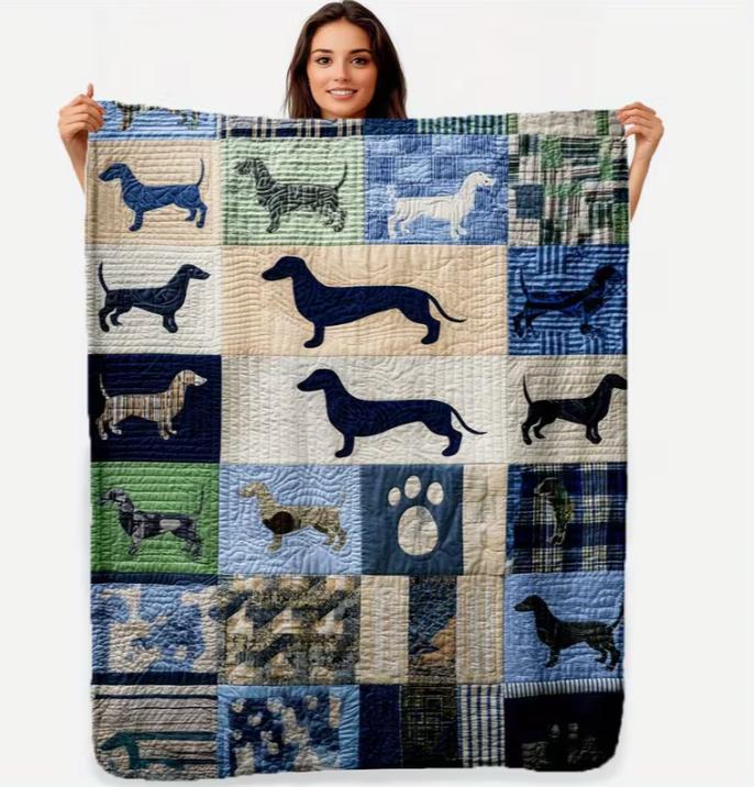 Dachshund Blanket Flannel Gift, Lightweight Plush Throw, Warm for Sofas & Beds, Perfect for Holidays Blanket