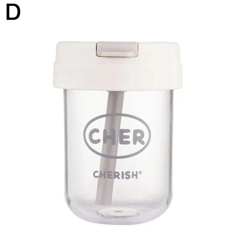 300ml Mini Straw Water Bottle Cute Anti-fall Portable Outdoor Sports Water Bottle Milk Coffee Fruit Tea Cup Couple Drinkware