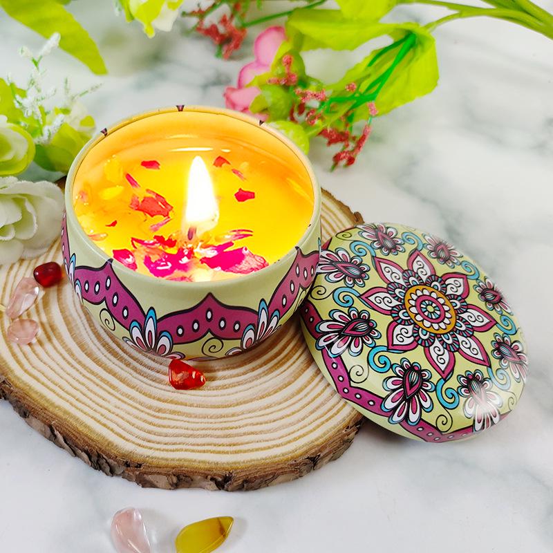 Scented Soy Candle - Romantic Fragrance with Dried Flowers, Ideal for Weddings, Valentine's, Birthdays, and Home Décor