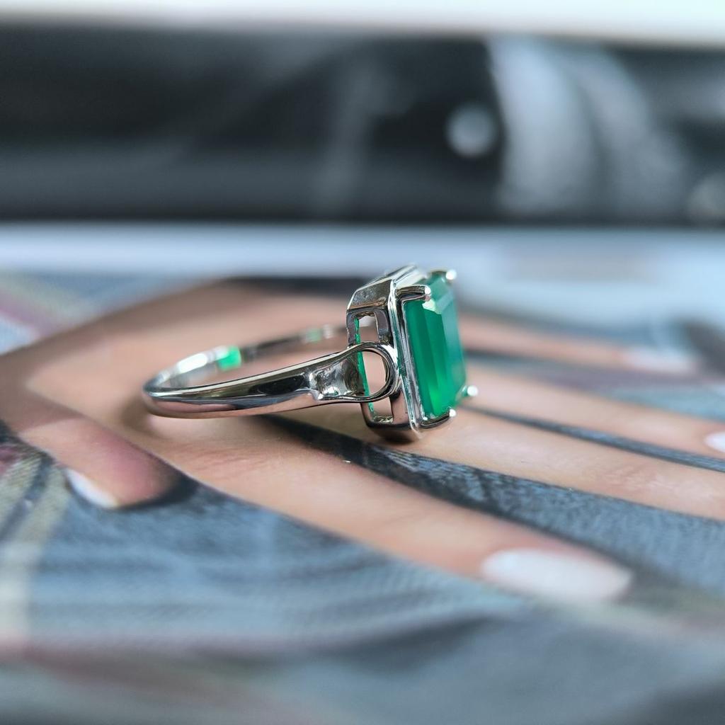 Серебряное кольцо с натуральным агатом 1.85ct, вес изделия 3,09 гр (2189763)