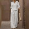 European and American Cross-border Amazon Independent Station Spring and Summer New Solid Color Suit, Thin and Versatile Wide-leg Pants Two-piece Set