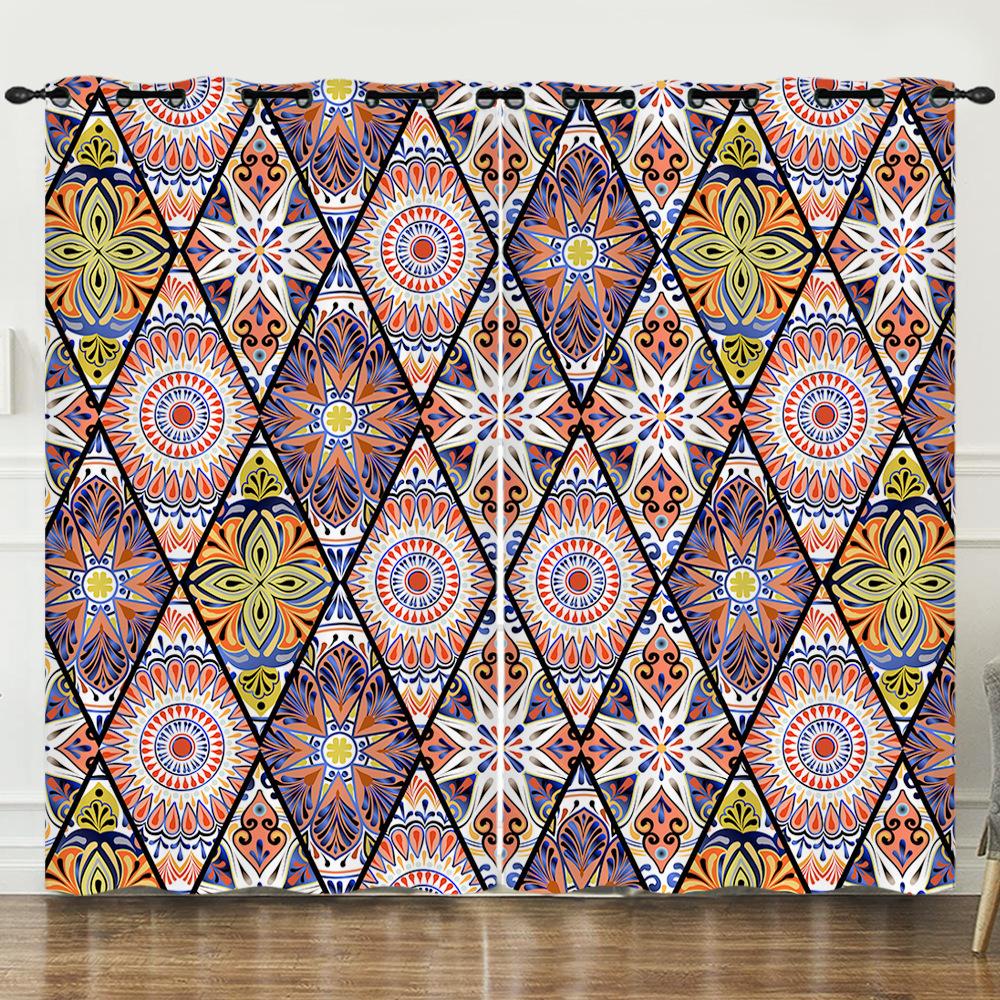 Perdele Perdele Boeme Perdele Blackout cu Imprimare Digitală Dormitor Fără Găurire