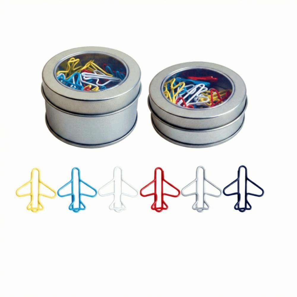 25Pcs/ 50Pcs Airplane Paper Clips Airplane Shape Multi Color Airplane Shape Paper Clips Small Size Plastic-coated Metal