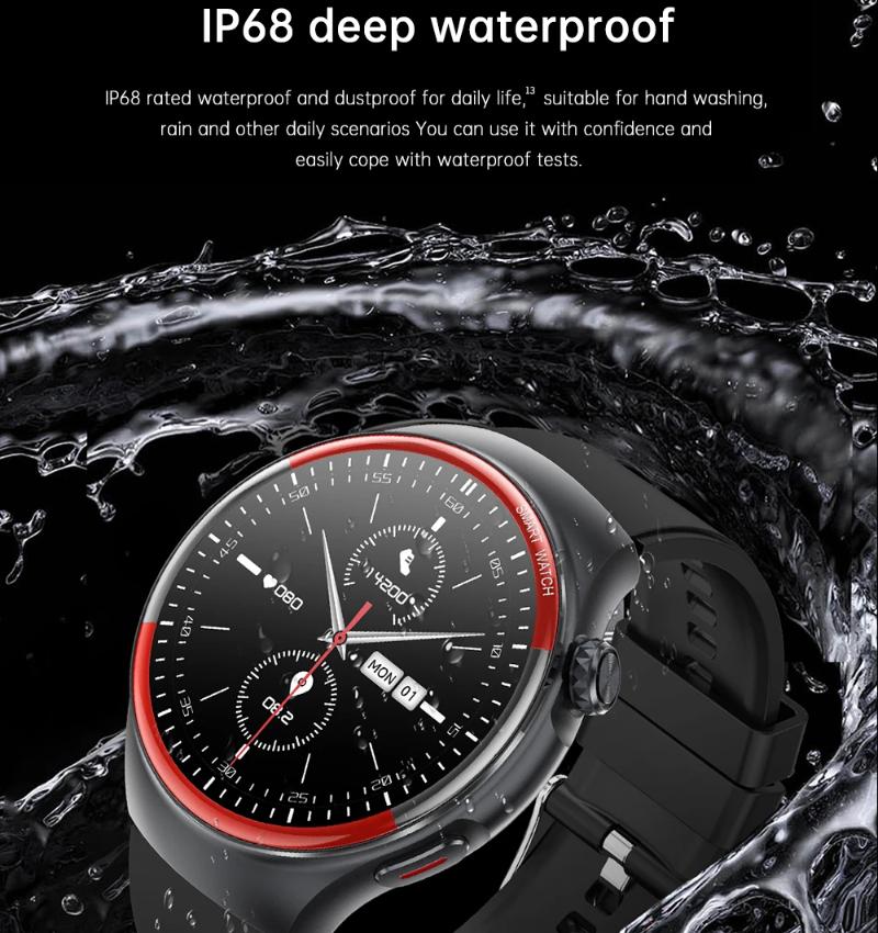 2025 Nowy Smartwatch Wysokiej Klasy z Detekcją Laserową Mężczyźni EKG+PPG Precyzyjny Pomiar Ciśnienia Krwi Tętno Połączenie BT NFC Zegarek Zdrowotny