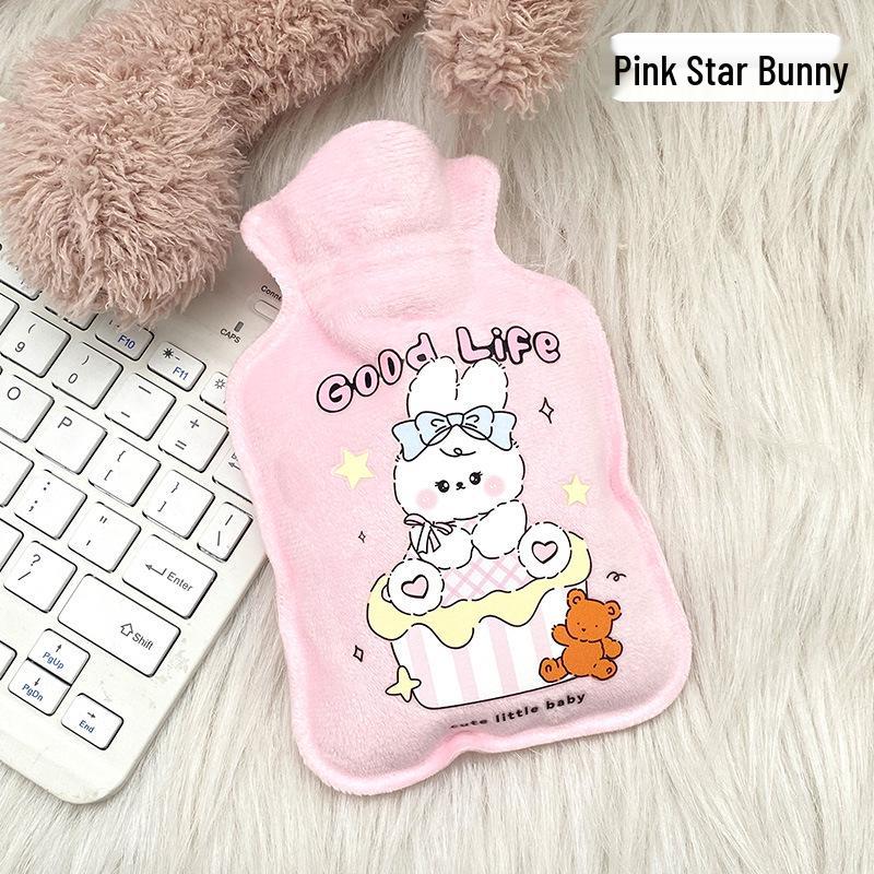 Cute Cartoon Mini Hot Water Bottle - Portable Flocked Hand Warmer for Students and Girls