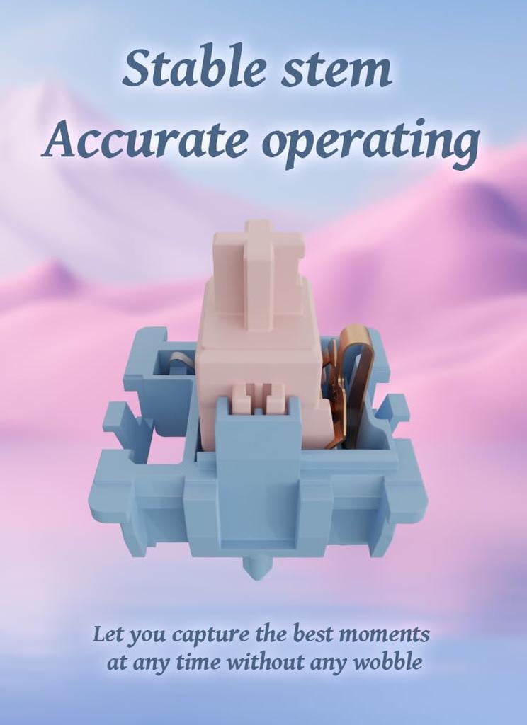 GATERON Melodic Tastatură Melodică Clicky LED RGB 5 Pini Lubrifiat din Fabrică 60gf Comutator de Taste pentru Comutator Tastatură Mecanică MX, (35 buc)