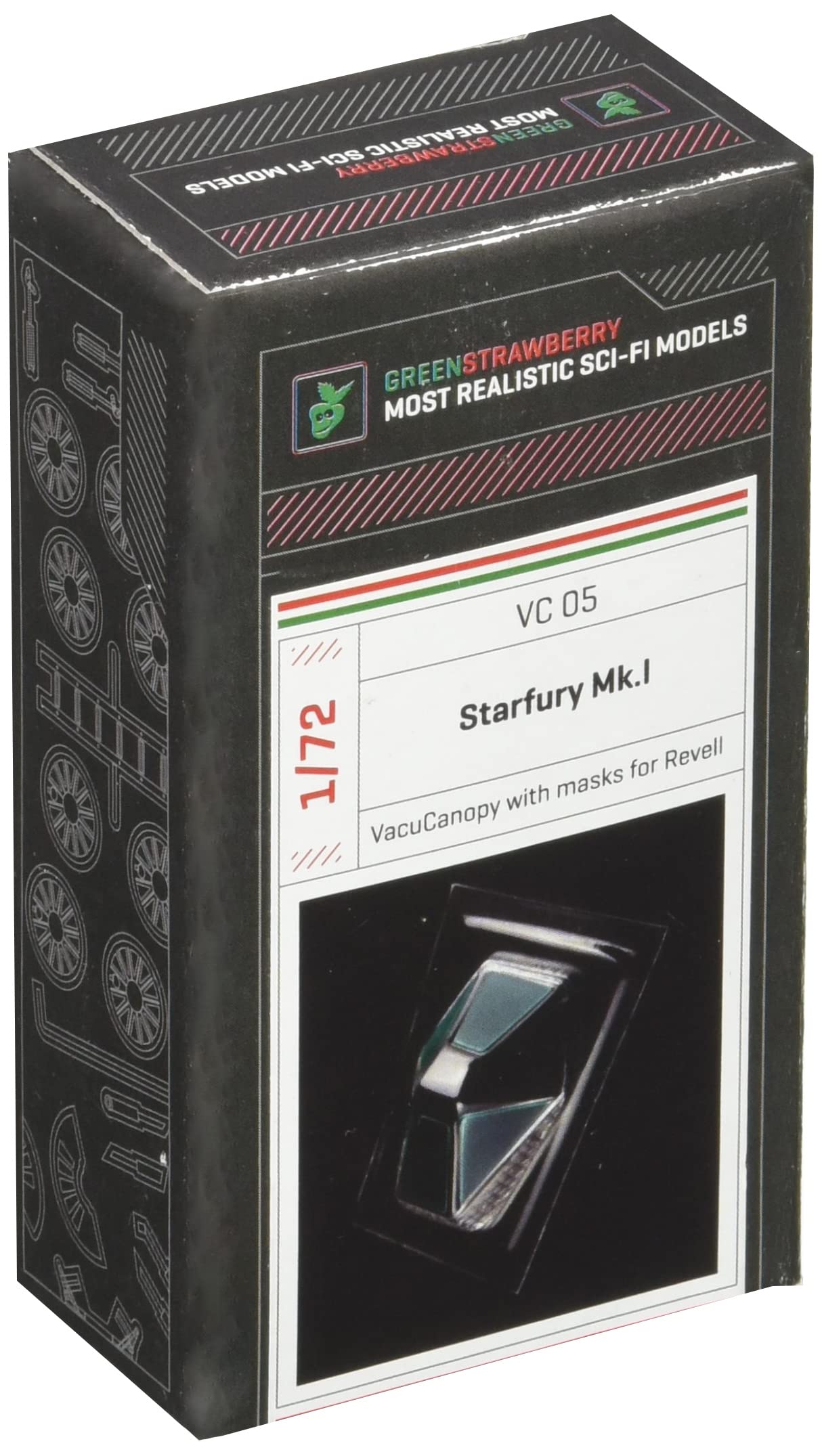 

Green Strawberry Earth Alliance Space Fighter Mk1 Vacuum Canopy Plastic Model Kit Parts HAUGSVC05 1/72 SA-23E (for R)