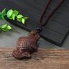 Hand-carved mahogany necklace retro femininity long autumn and winter sweater chain cotton and linen accessories