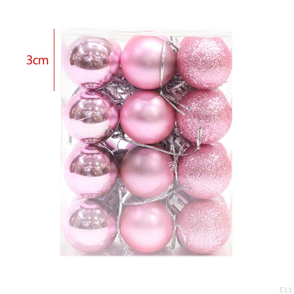 24 kusů Vánoční koule ozdoby strom závěsné dekorace Vánoční dekorační sada pro