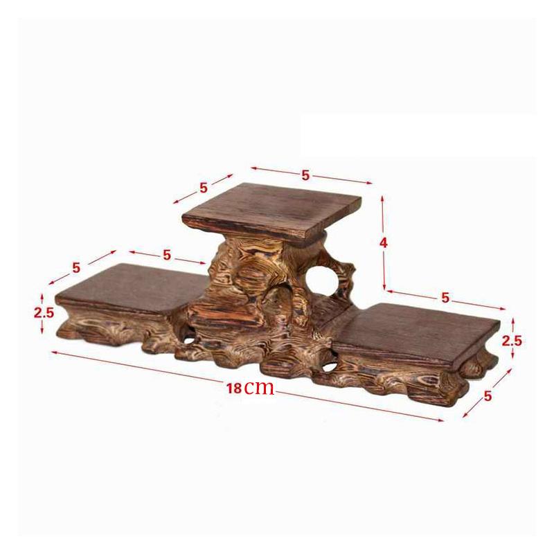 Retro Wooden Tea Table Teapot Cup Base Vase Decor Display Stand Bonsai Statues Stone Pedestal Display Wooden Base Serving Tray