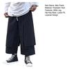 Men's Loose Fit Pants Hip-Hop Wide Leg Pants with Pockets Casual Black Layered Pants for Everyday Wear Street
