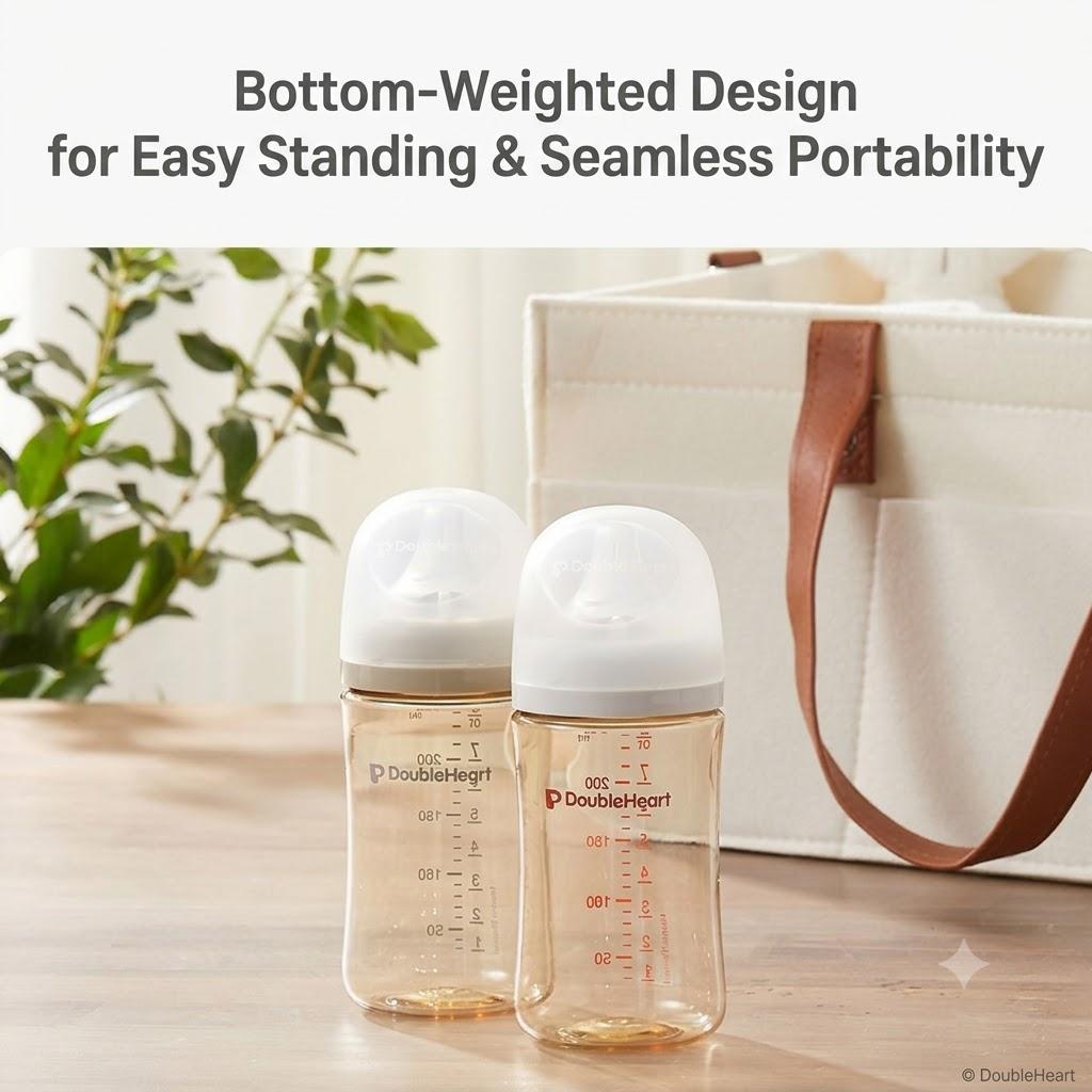 [DoubleHeart] SofTouch 3rd Generation PPSU Baby Bottle Genuine White(240ml/330ml) /Cleft lip and palate baby bottle (including nipple)