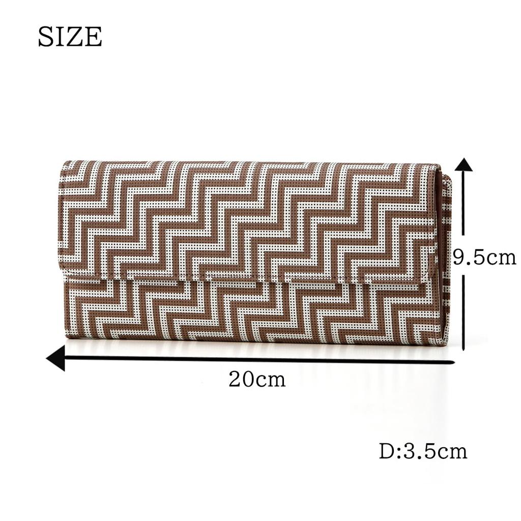Inden CHEVRON Long Wallet with Traditional Koshu Original Brand [Indenya] Zipper, Craft, Inden, Deerskin, Lacquer, (No. 7606)