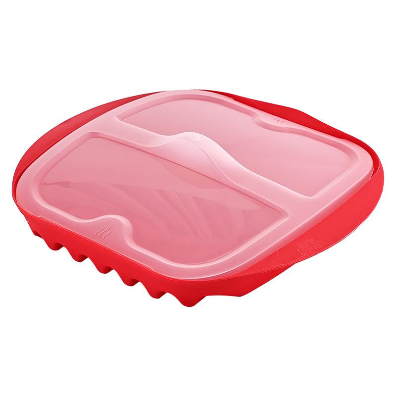 Бэкон Жаростойкий Нагрев в Микроволновой Печи Лист для Выпечки красный