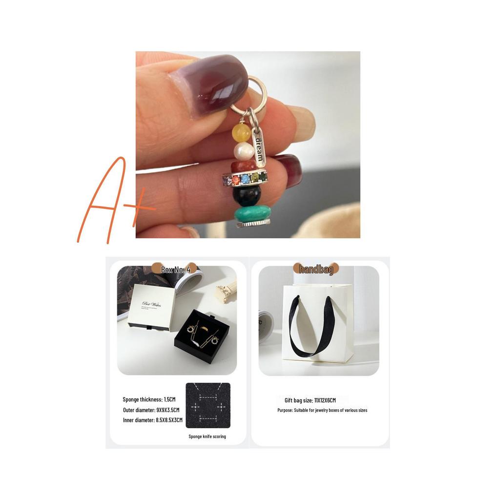 S925 Sterling Silver Agate Beads Pendant Necklace with Jade, Freshwater Pearl, and Turquoise Design for Women