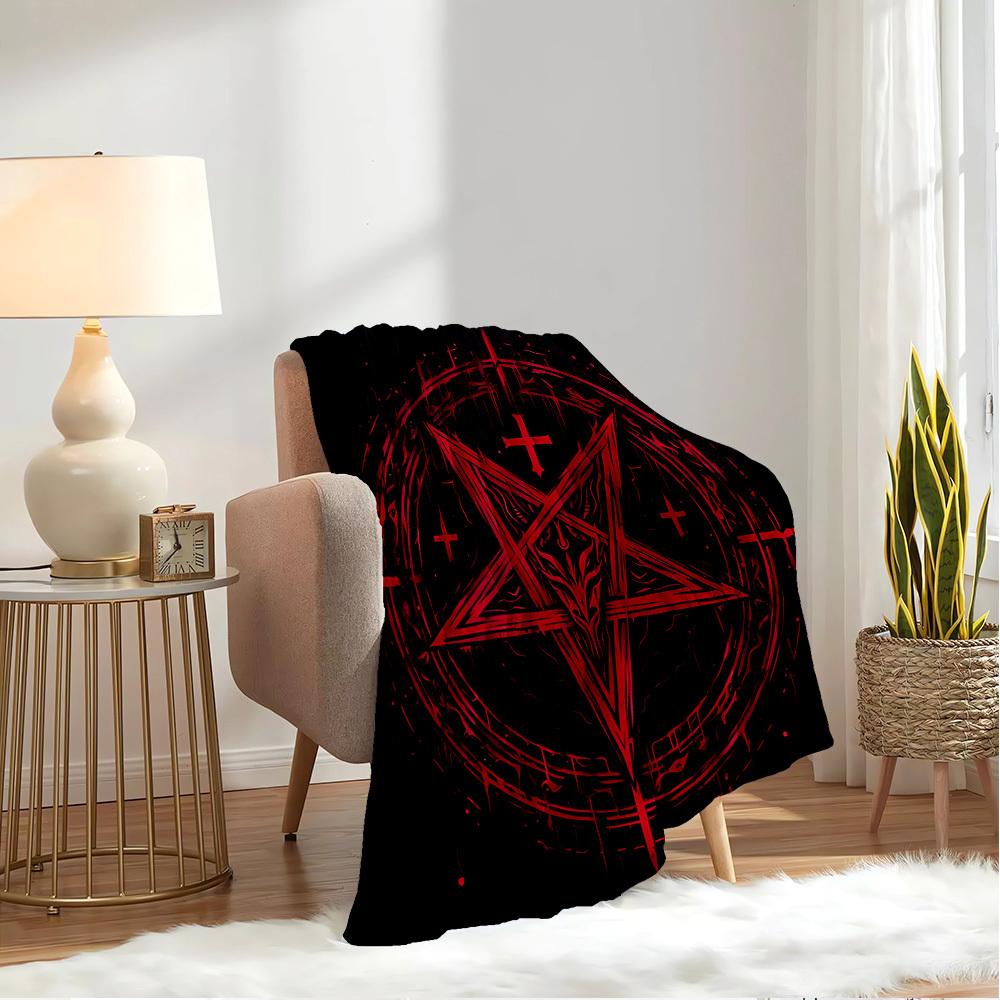1pc Occultism,Symbolism,Esoteric Print Flannel Blanket Suitable for All Seasons, Perfect for Home, Travel, or Camping  26