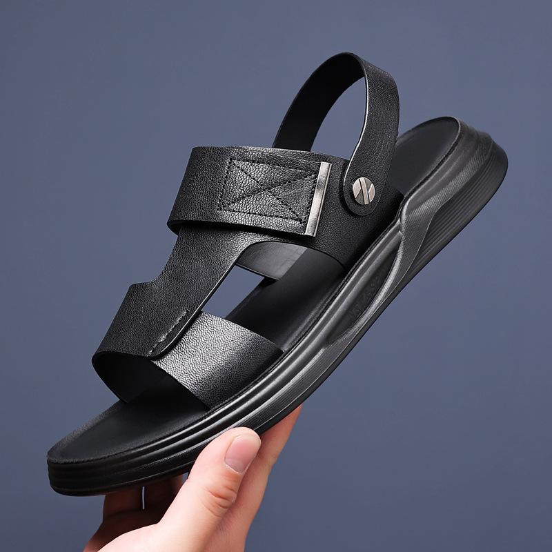 

The first layer of sheepskin summer new men s sandals leather outer wear beach shoes Vietnamese leather sandals men s slippers men s shoes 44