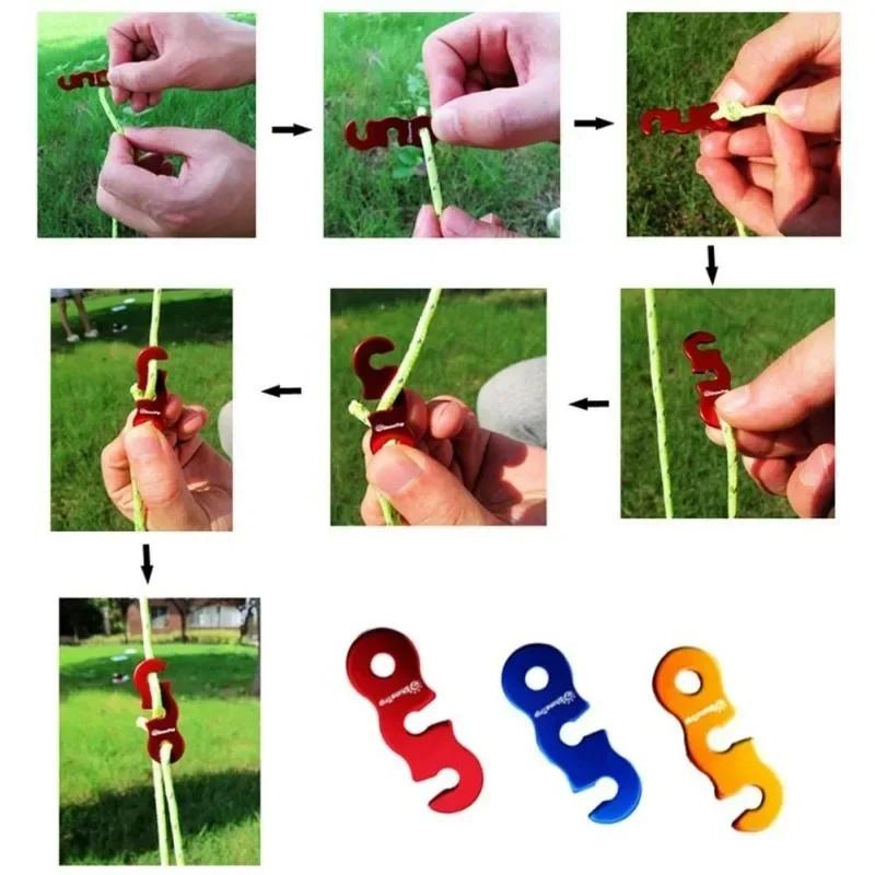 4 Sets Reflective Tent Ropes with Quick-Adjust Buckles – Windproof, High-Strength & Night Visible for Camping Safety