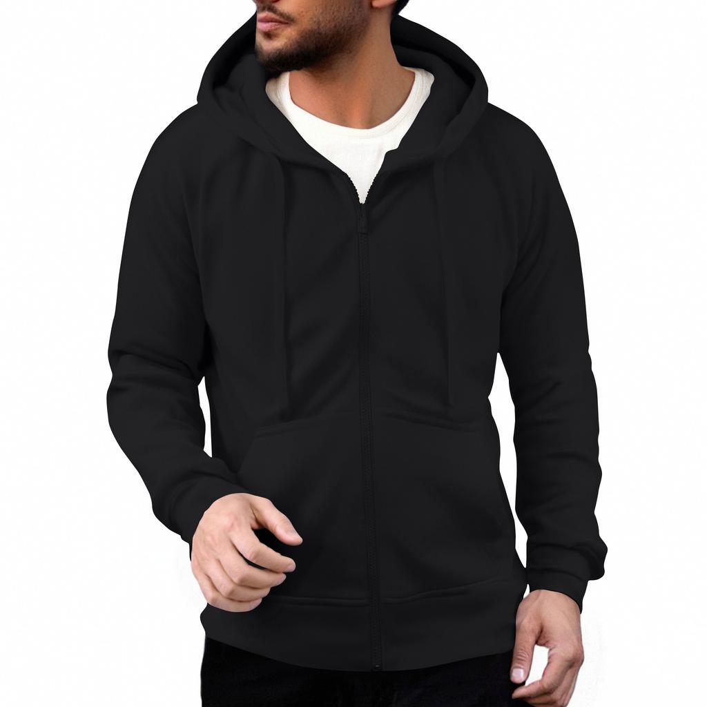 Men Full Zip Up Sweatshirts Long Sleeve  Pullover Tops Casual  And Tall Jackets With Pockets