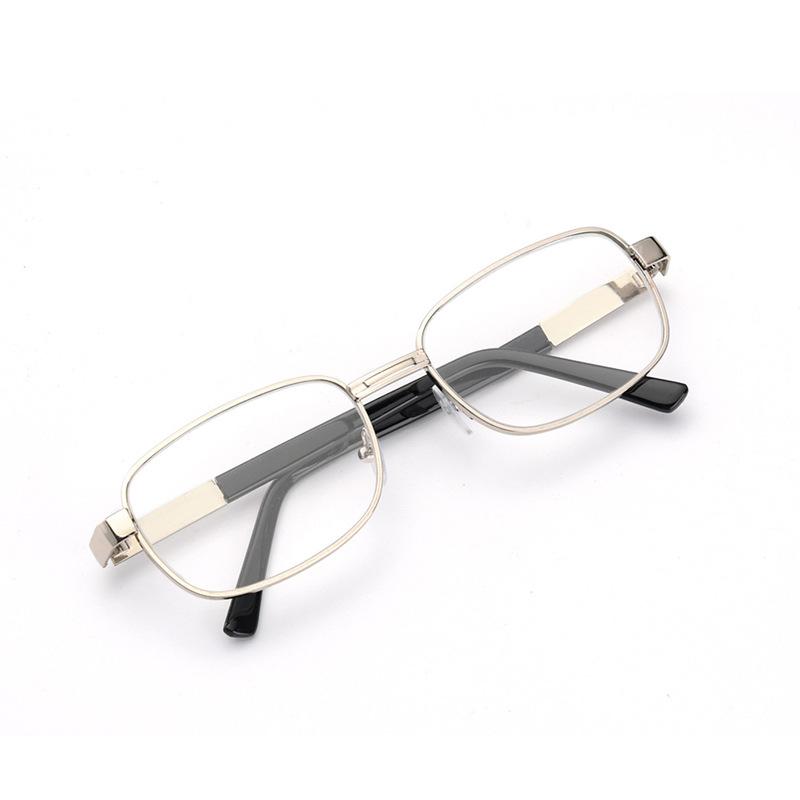 Classic Reading Glasses Women Men Metal Large Frame Crystal Eyeglasses Square Presbyopia High Definition Reader Eyewear