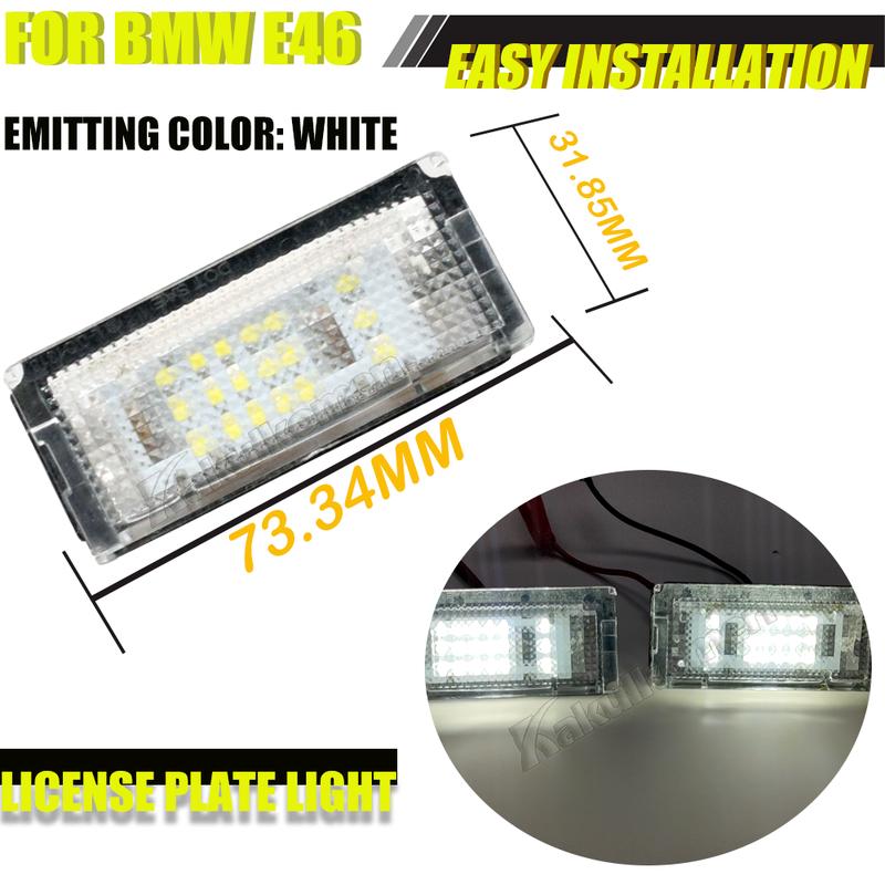 12V LED Number License Plate Light Lamp White CANBUS No Error For BMW E46 3 Series 323i 325i 328i 330i 335i 325xi 328xi 1998-03