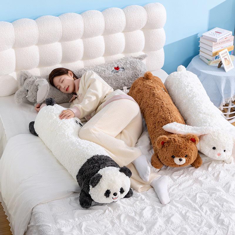 Cute Bear Long Plush Hugging Pillow – Animal Toy & Sofa Cushion, Perfect Birthday Gift