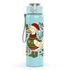 1PC Christmas Duck Holly Illustration 750ml Color Plastic Sports Water Bottle Leakproof Flip Straw Lid Suitable for Sports Office Home Use