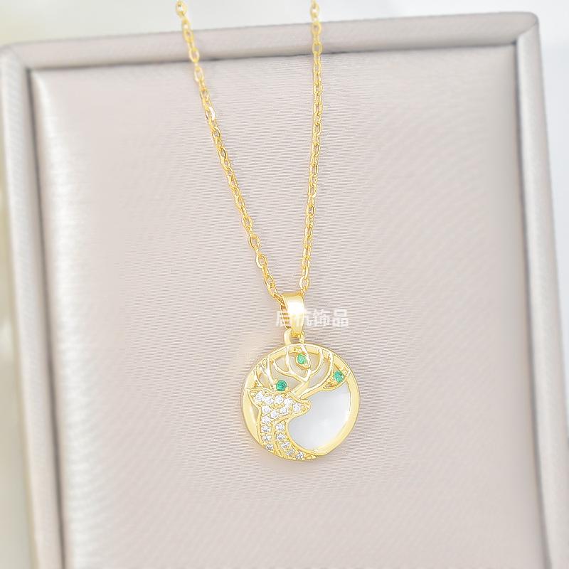 Antlers Necklace Women'S High Sense Trend Versatile Temperament Geometric Pendant Same Jewelry