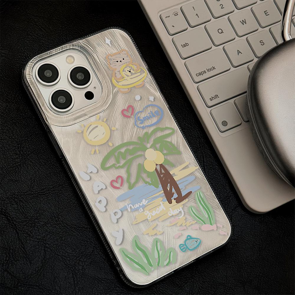 Creative Summer Beach Coconut Tree Phone Case for iPhone 17 and iPhone 17 Pro Max