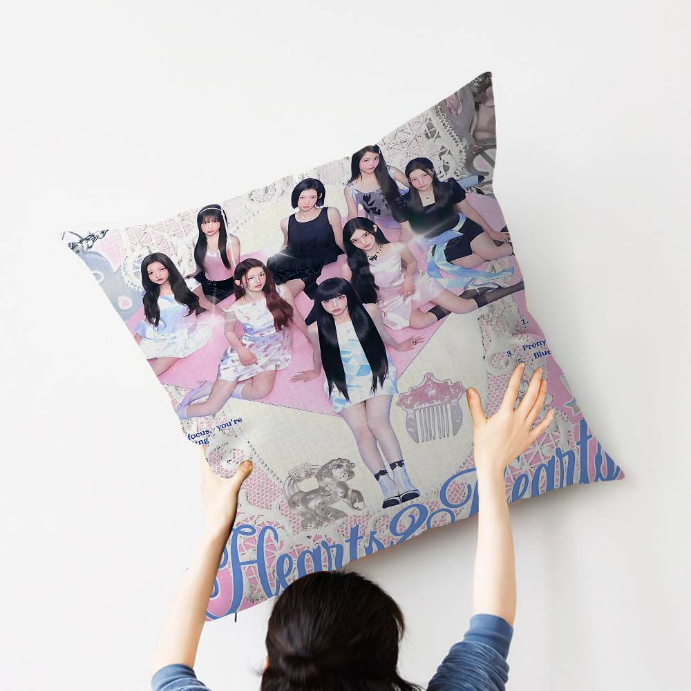 H2H H-Heart2Heart Kpop Style Pillow Anime Pillow Sofa Bed Head Pillow Cover Cushion Cover 45X45 Cm Fashion