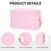 uxcell PU Leather Square Makeup Waterproof Cosmetic Organizer Bag with Makeup Brush Holder for Women Pouch, Zipper, (Pink, Small)
