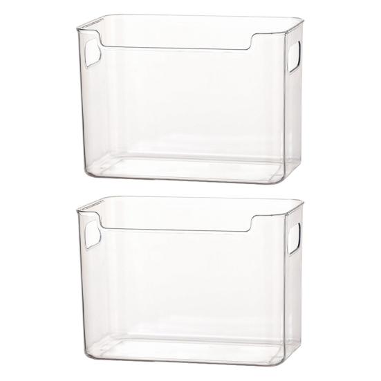 Boîte de rangement pour porte latérale de réfrigérateur Bacs de rangement en plastique transparent Empilables Organisateur de cuisine pour viande Snacks et Boissons