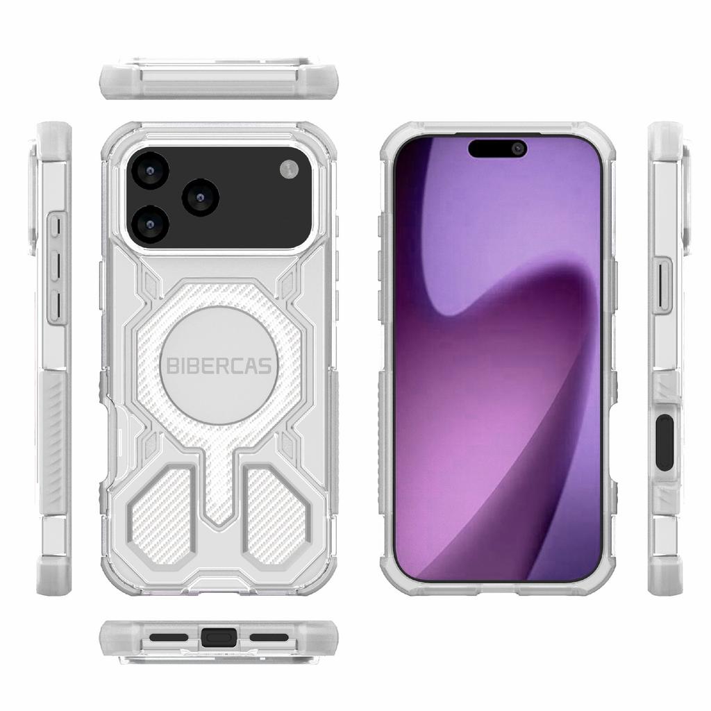 BIBERCAS J-16 Transparent Series For iPhone 17 Pro Max Case Compatible with MagSafe TPU+PC Phone Cover