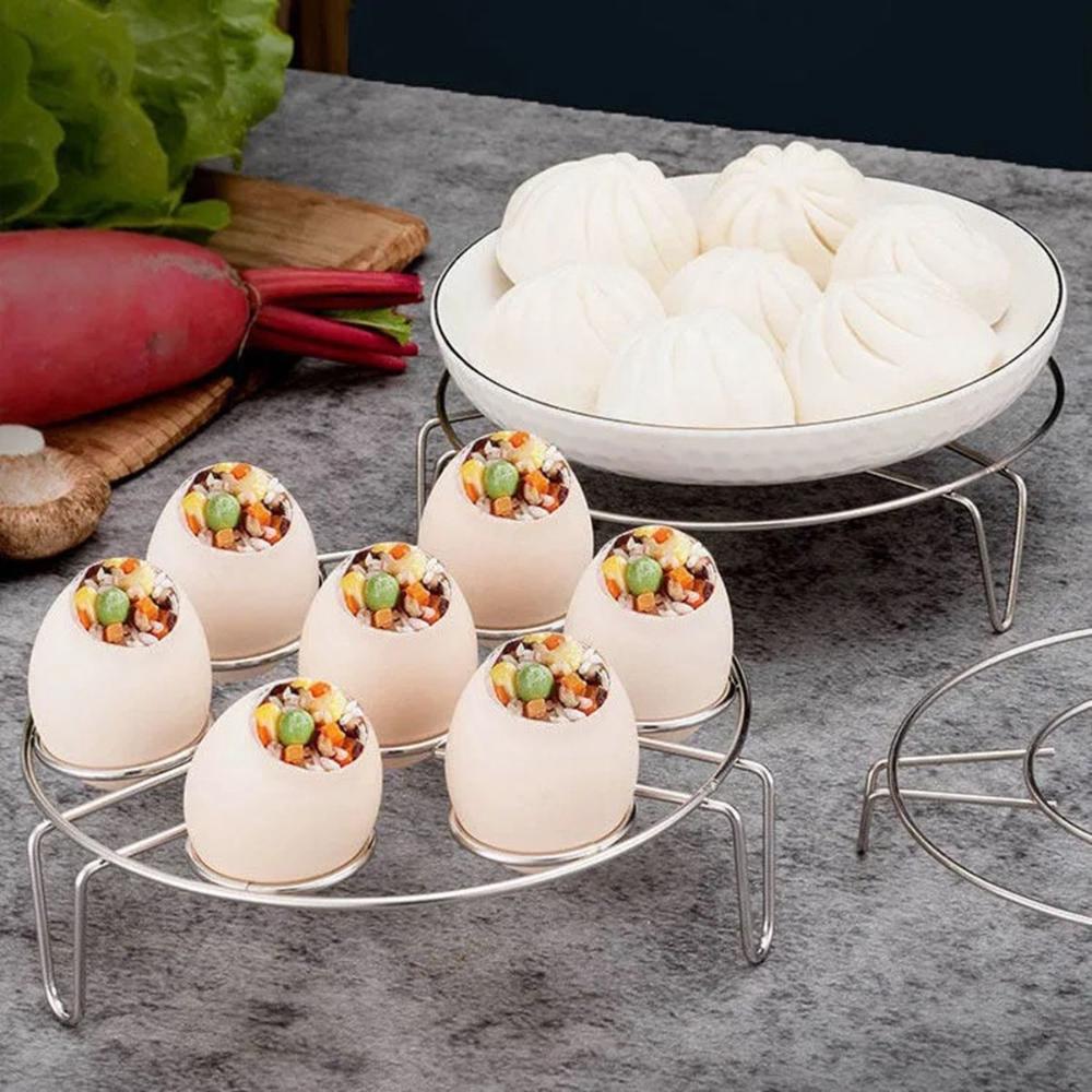 Multifunction Stackable Kitchen Heat Resistant Egg Steamer Rack Trivet Stand Holder Steaming Tray