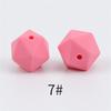 TX49 10Pcs 14mm Hexagon Solid Color Silicone Beads Jewelry DIY Necklace Bracelets Keychain Trend Handmade Accessories Jewelry