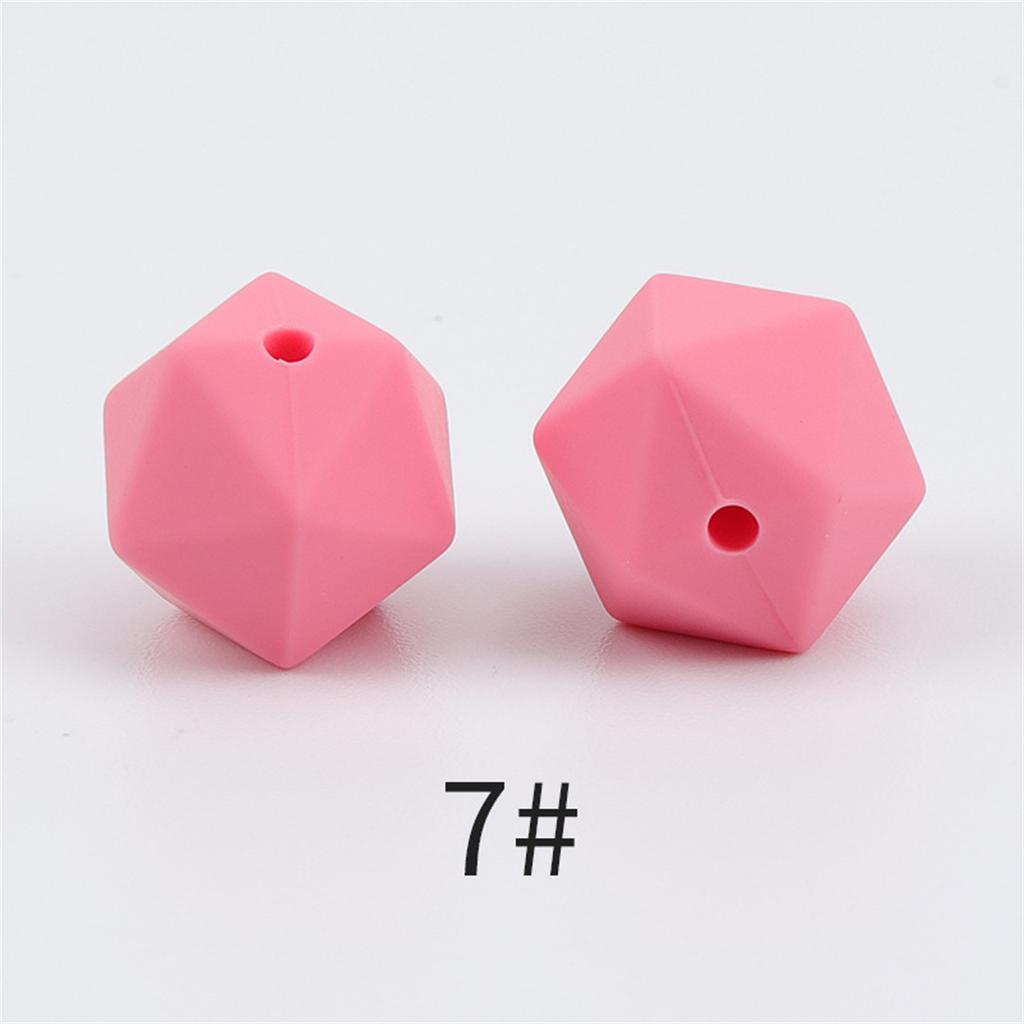 TX49 10Pcs 14mm Hexagon Solid Color Silicone Beads Jewelry DIY Necklace Bracelets Keychain Trend Handmade Accessories Jewelry