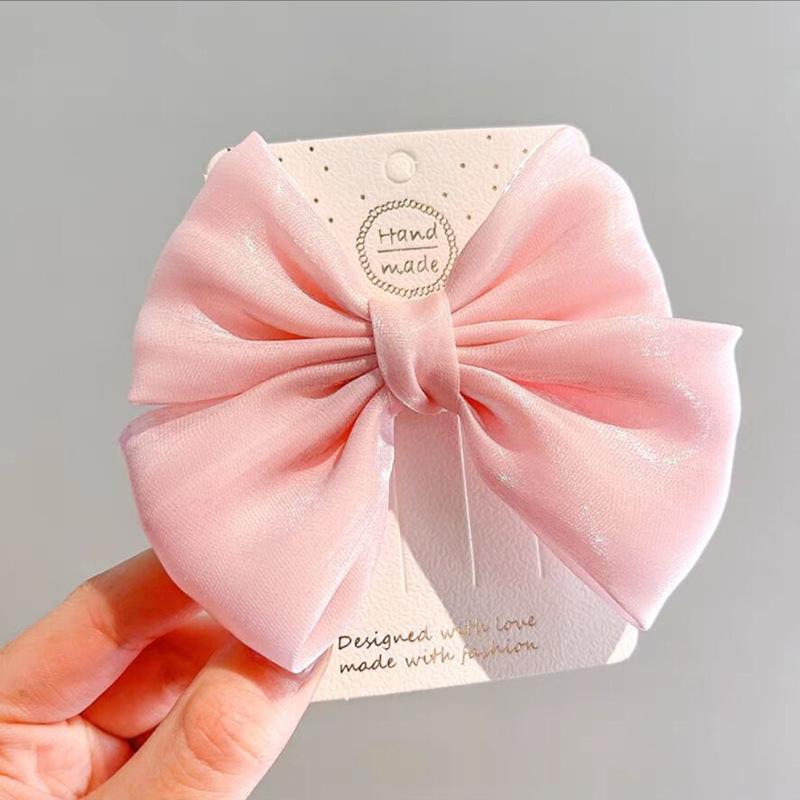 New Pearl Bow Hair Clips Gauze 3D Princess Sweet Barrettes for Children Headwear Girls Kids Hair Accessories